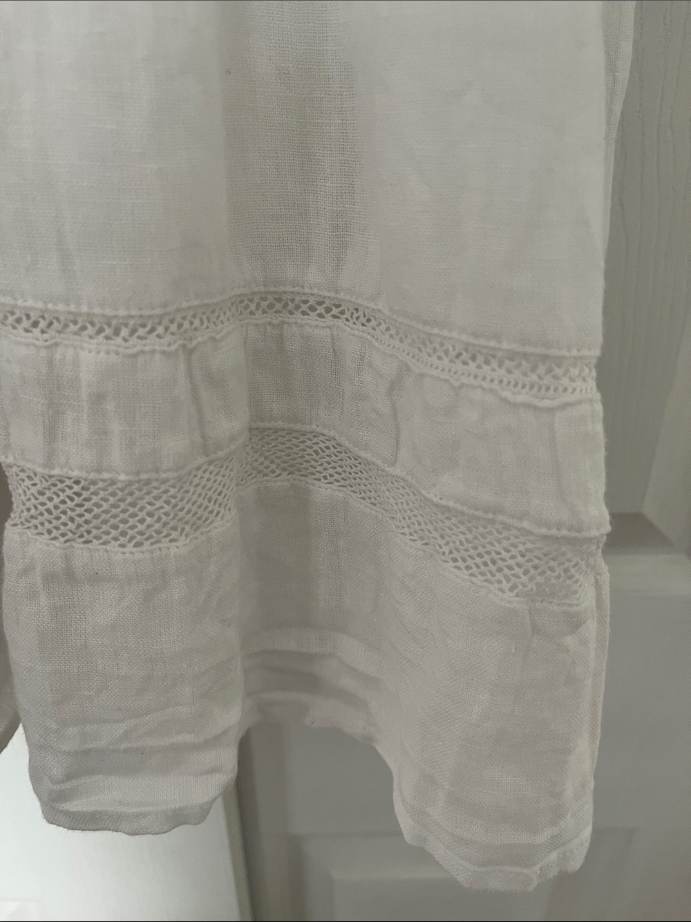 Rails Jasmine White Linen Blend Smocked Waist Mini Dress S - Picture 5 of 9